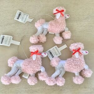 3 Wondershop Pink Poodle Ornaments